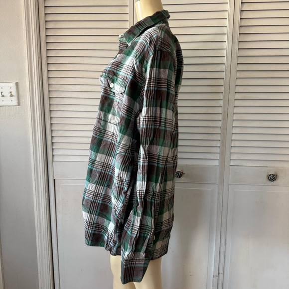 Men's Mossimo Supply Co. Flannel Shirt XXL Green Brown Plaid - Picture 2 of 7